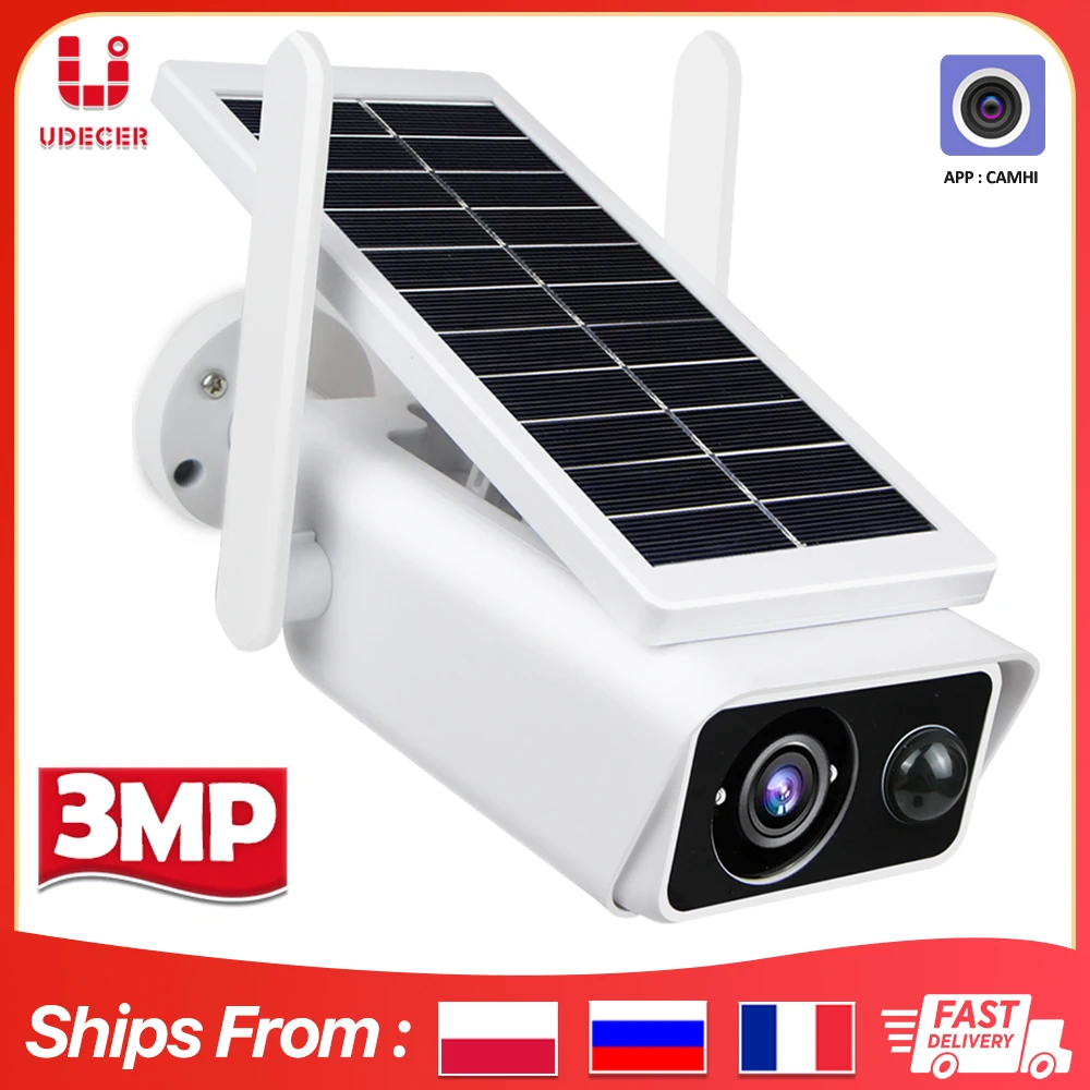 IP-камера видеонаблюдения HD 3 Мп Wi-Fi на солнечной батарее | Безопасность и защита