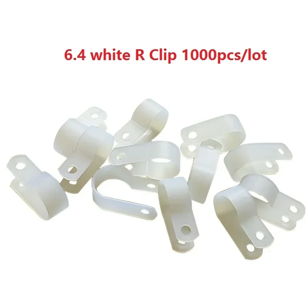 Nylon Wire Cable Hose P Type R Clamp Clips 1000pcs cable clip cable clamp