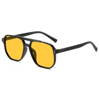 Vintage hommes femmes grandes lunettes de soleil hommes nuances carrées marque concepteur unisexe lunettes de soleil lentille noire mâle femme lunettes de soleil UV400 5