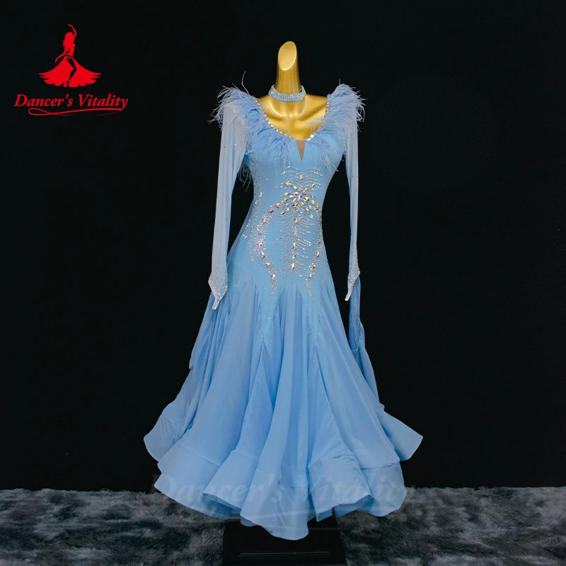Girl Dance Costume Modern Dance Competition Dress Waltz Performance Large Swing National Standard Social Ballroom