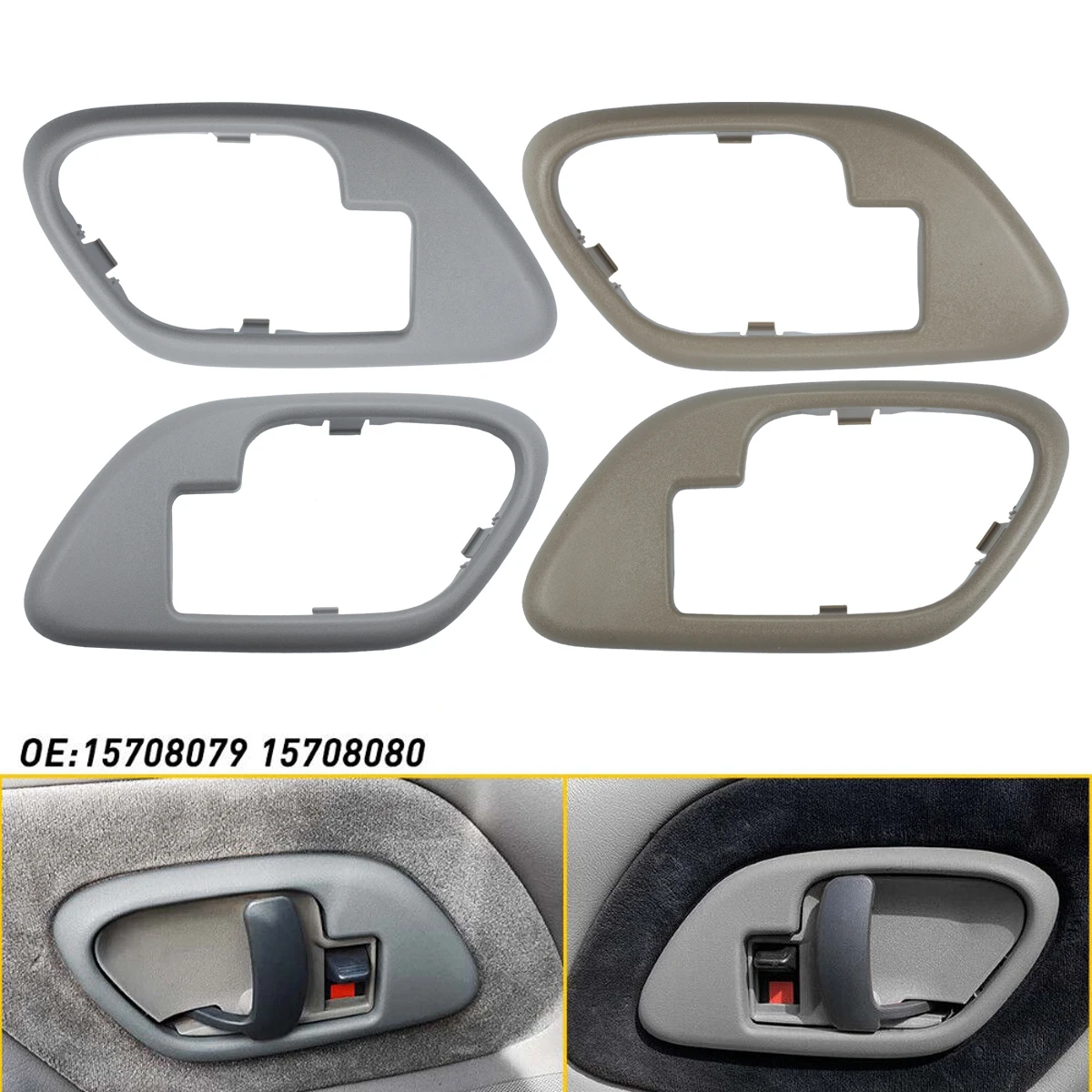 1PairCarInteriorDoorHandleTrimPlateBezelsTrimforChevrolet