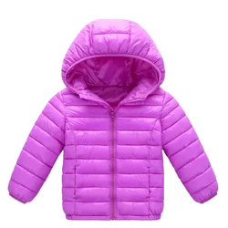 Stylish Kids' Hooded Down Jacket - Warm & Cozy Winter Parka - 6T (130) (Purple)