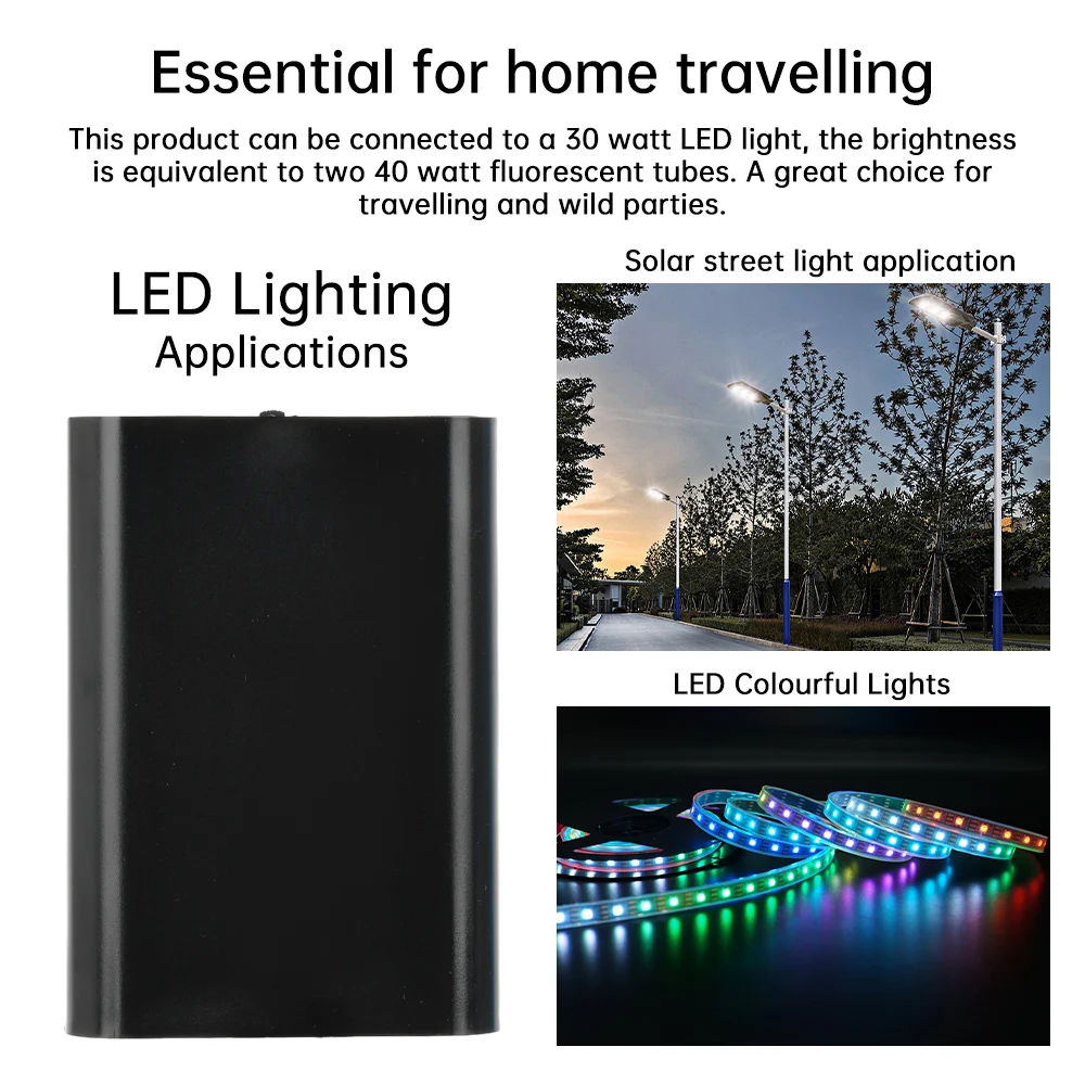 DC 12V Rechargeable 3x 18650 Batteries Solder-Free Tandem DIY Battery Box UPS Battery Pack for Cellphone WiFi Router LED Light