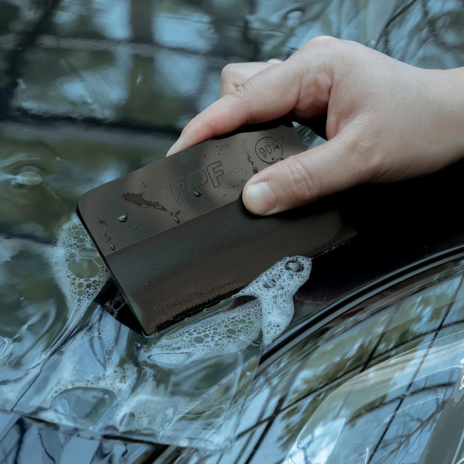 FOSHIO 3 in 1 Window Tint Squeegee Cleaning Water Remover Spatula TPU Rubber Scraper Car Wrap Protection Film Installation Tool
