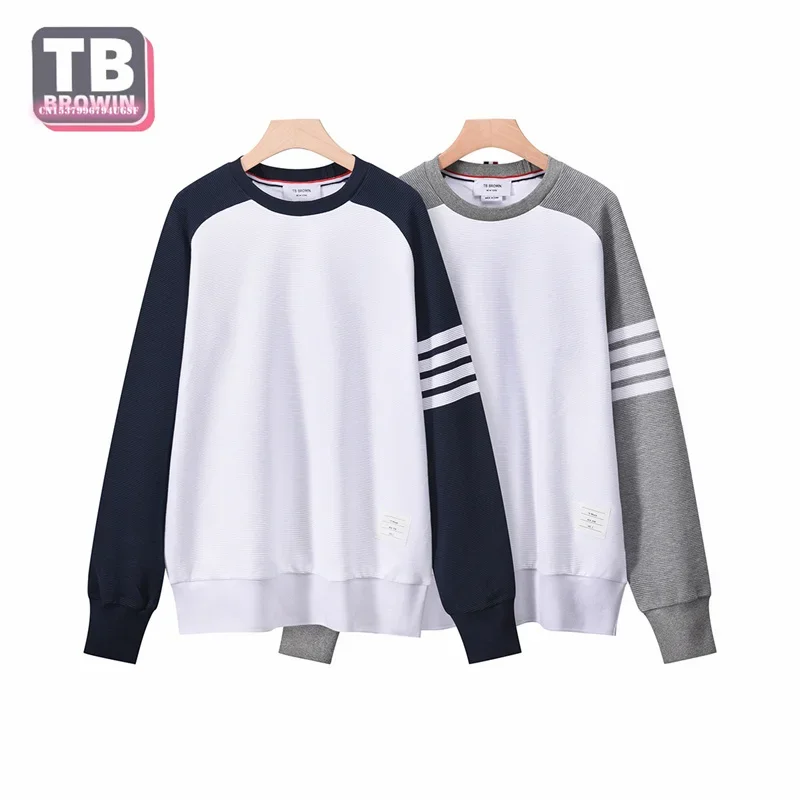 

TB BROWIN Flagship-Store brand men's sweater trend four-bar striped long-sleeved pullover top couple wear trendy cotton casual