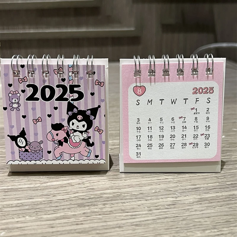 Desk Calendar Sanrio Hello Kitty Calendars Standing Desktop Mini Office Monthly Table Calendars Stand Portable Up Calendar Office Decor