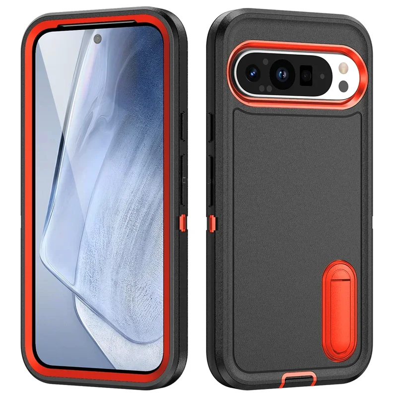 Triple Protection Heavy Duty Shockproof Phone Case with Hard Plastic Frame and Soft TPU Back
