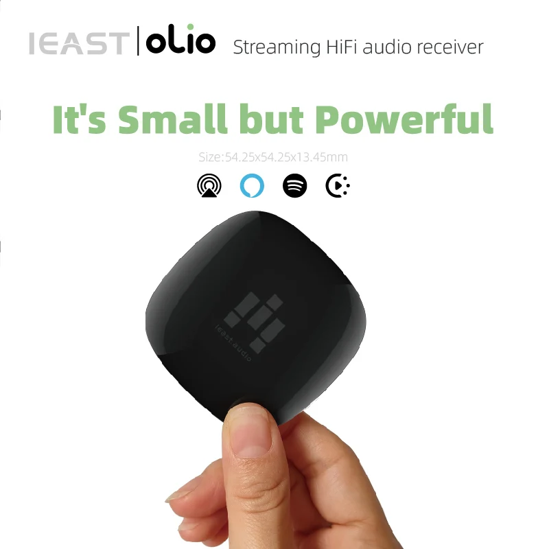 IEAST Olio WiFi 2.4G/5G& Bluetooth Receiver 5.0 Wireless Auido Multiroom Airplay 2 Music Streamer Within Tidal Connect