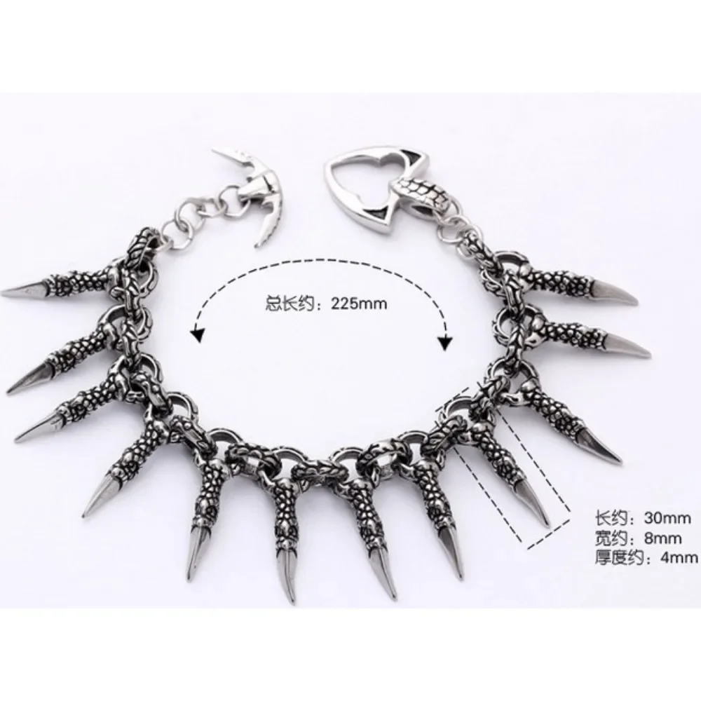 CHUANGCHENG Fashionable, Personalized Stainless Steel Dragon Claw Men's Bracelet Chains
