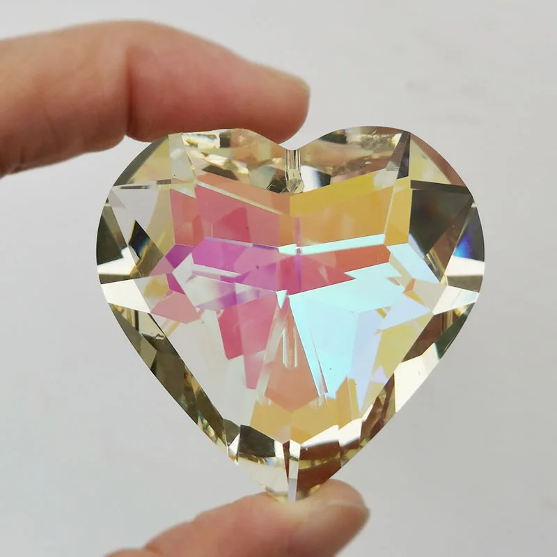 Crystal Suncatcher Heart Pendant Chandelier Prisms Rainbow Maker Hanging Drops for DIY Ornament Home Wedding Window Decor Craft sun catcher crystal pendant sun catchers window ornament