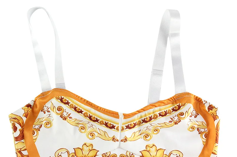 2026 Sommermode: Neues elegantes Damen-Maxikleid mit Goldprint, Trägern und figurbetontem Schnitt für Urlaub und Party – Detail 8