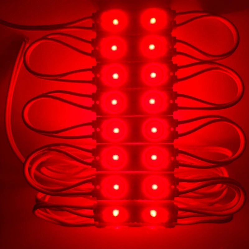 20pcs/lot 2LED injection led module light lamp white /warm white DC 12V with lens Waterproof IP65