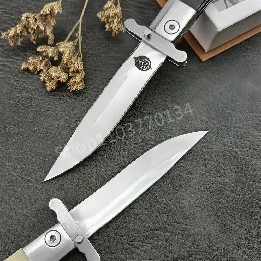 Russain Finka NKVD KGB Folding Knife 440C Blade ABS Handle Nylon Sheath Pocketknife Outdoor Military Survival Adventure Tools 3