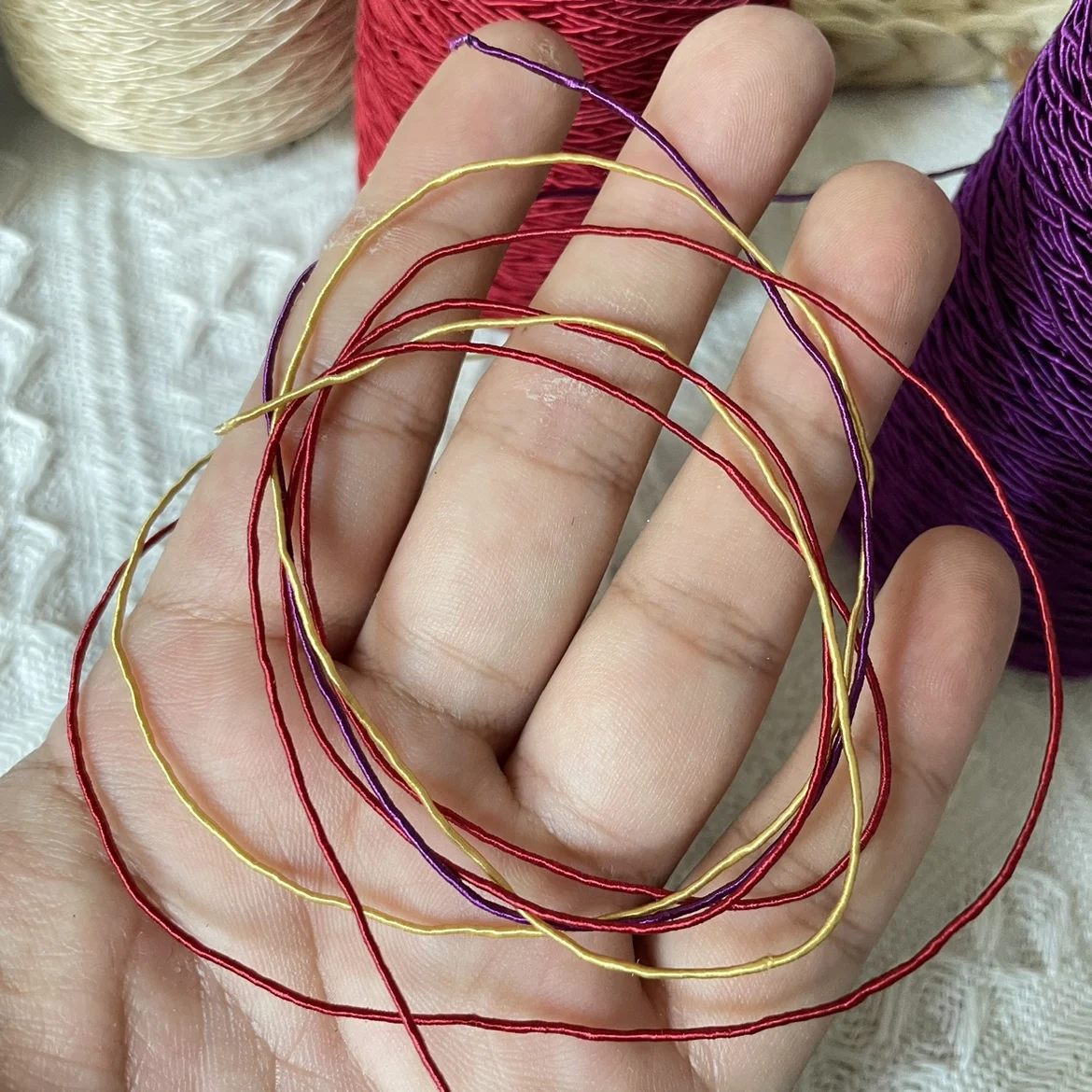 Core Spun Yarn, Lace Shaping Thread, 100g Silver Sparkle Yarn Popular Woven Small Silver Bag Woven Flash Core Wire