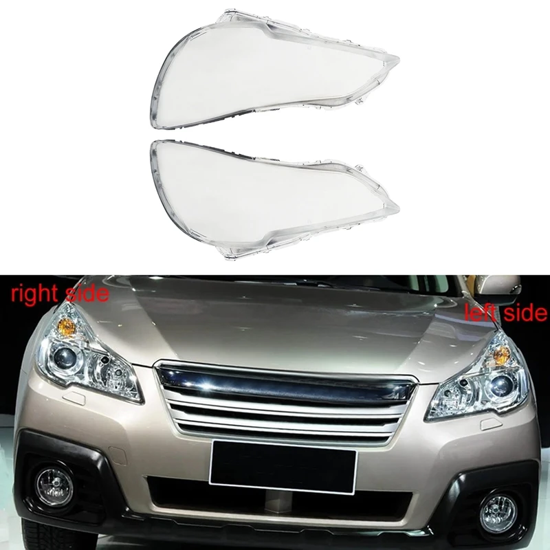 

2PCS Car Lampshade Headlight Cover Transparent Head Light Lamp Glass Shell Mask for Subaru Outback Legacy 2010-2015