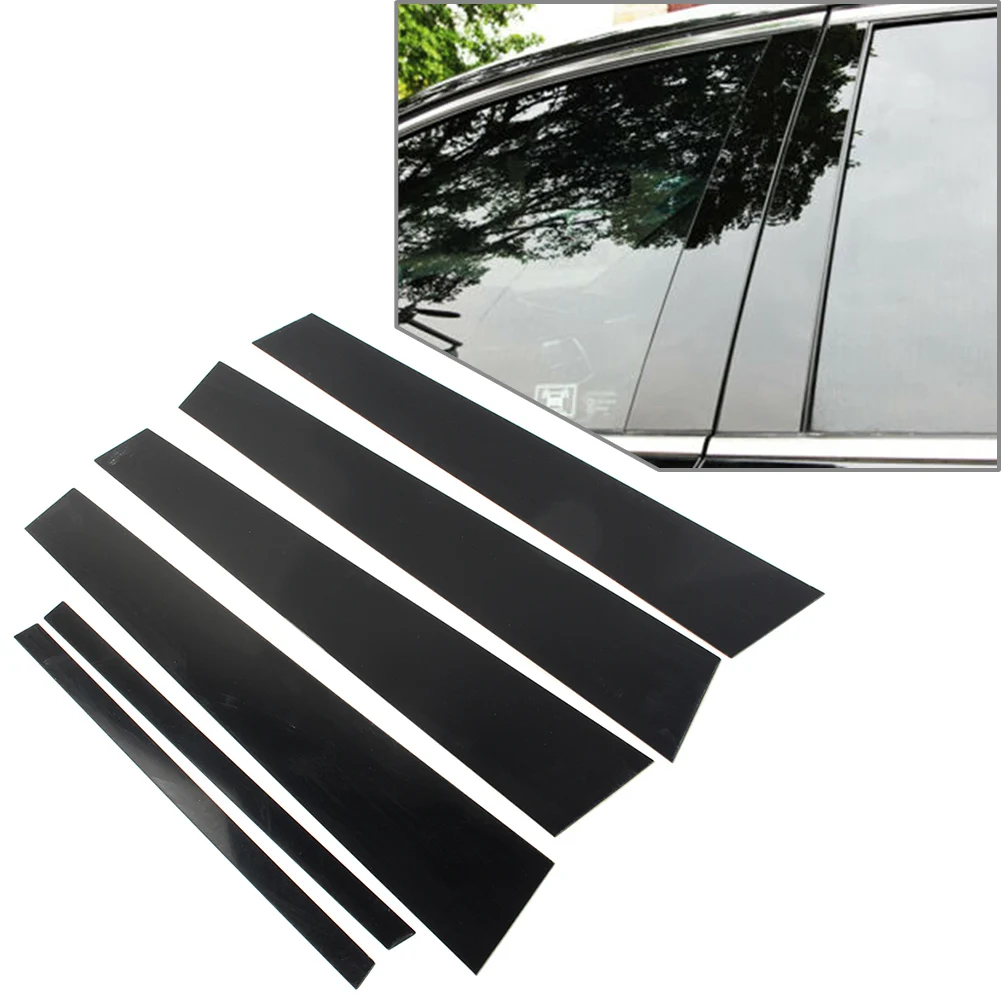 

6pcs Auto Pillar Posts Door Window Trims Covers Decorative Car Sticker For Honda Accord 2008 2009 2010 2011 2012 PC Plastic