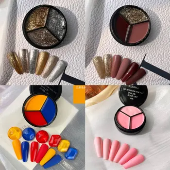 3 in 1 Gel per pittura Super Texture Crema Spessa Glitter Gel color gelatina Soak Off UV LED Crema solida per unghie Smalto gel per nail art