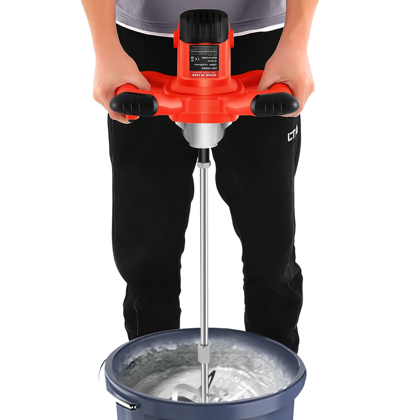Tragbarer Elektrischer Betonmischer 1500W 220V Handbetonmischer Professioneller Mörtelmischer mit 6 Geschwindigkeitsstufen – Detail 4