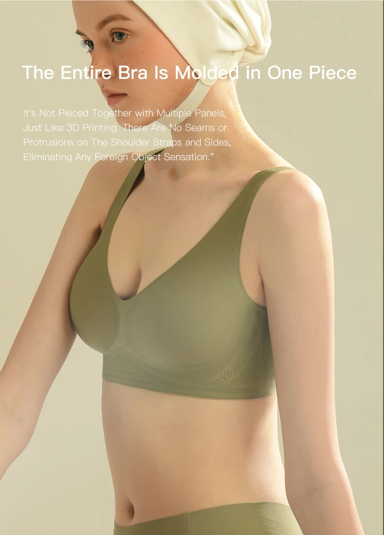 Plus Size Wireless Bra - Seamless Push Up Padded Plunge Bra with Adjustable Straps