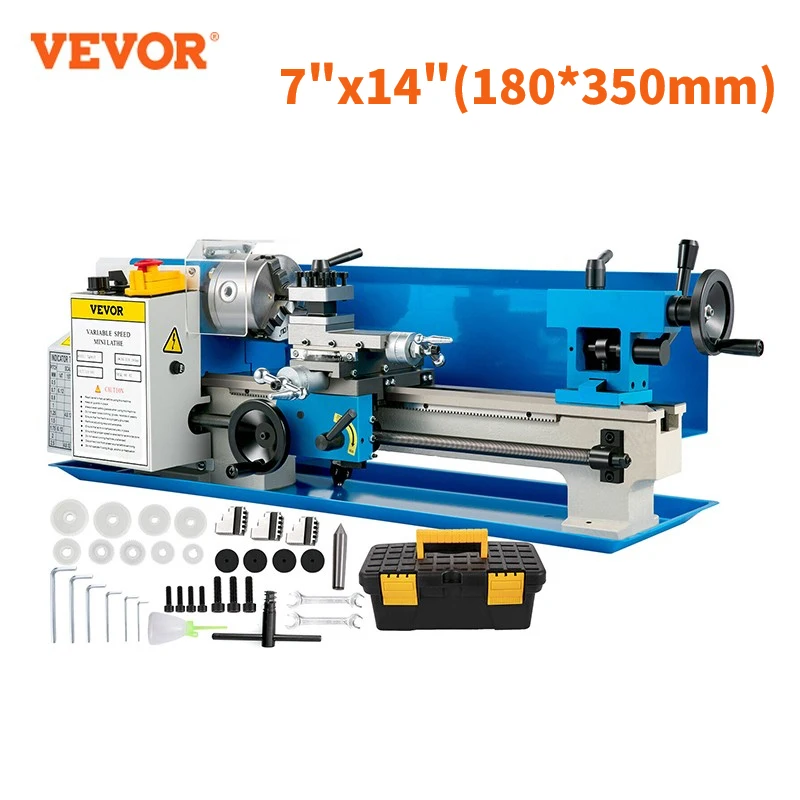 

Мини-токарный станок VEVOR, 550 Вт, 7x14 дюймов, с 3 зажимами