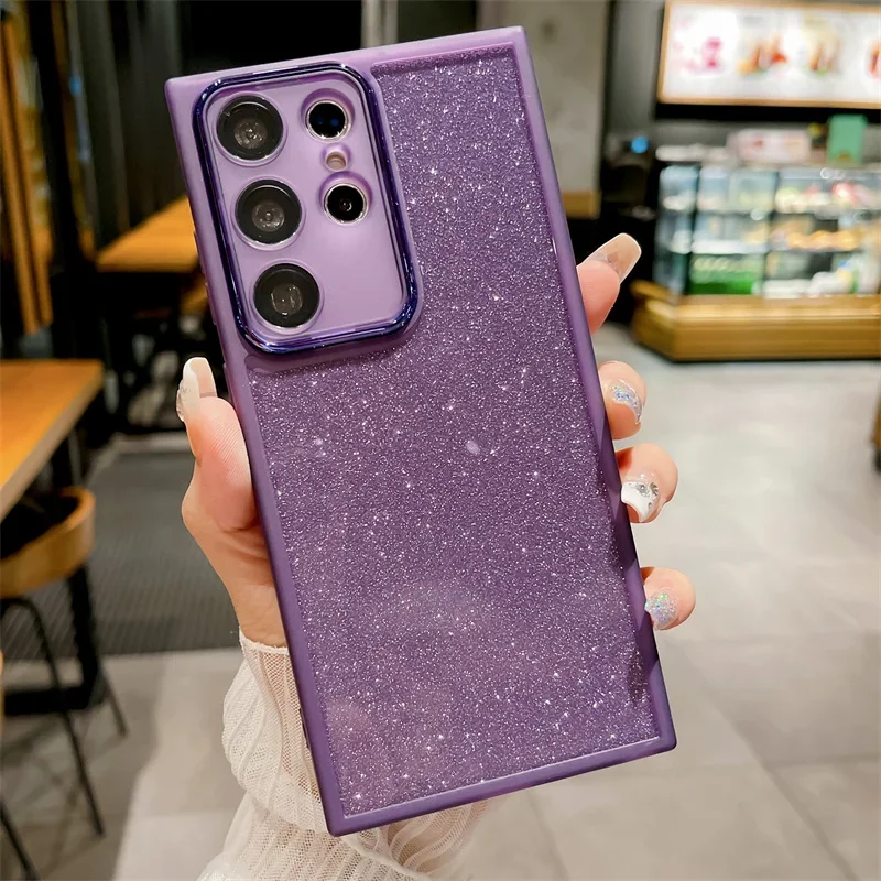 Glitter Silicone Case For Samsung Galaxy A15 S23 A05 A04 A14 A34 A54 A52 A13 A23 A33 A53 A73 Lens Protetcor Soft Cover_voghion.com