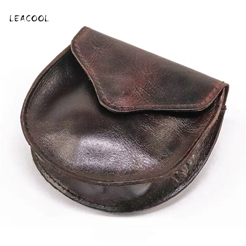 

100% Genuine Leather Unisex Coin Wallet Vintage Porte Monnaie Femme Cowhide Monnaie Monnaie Homme Coin Purse