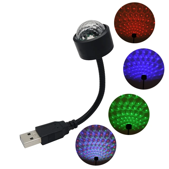 Mini boule Disco RGB multicolore, USB, lumière stroboscopique magique,  éclairage DJ pour fête, son, Auto, voiture, atmosphère, décoration de salle  - AliExpress