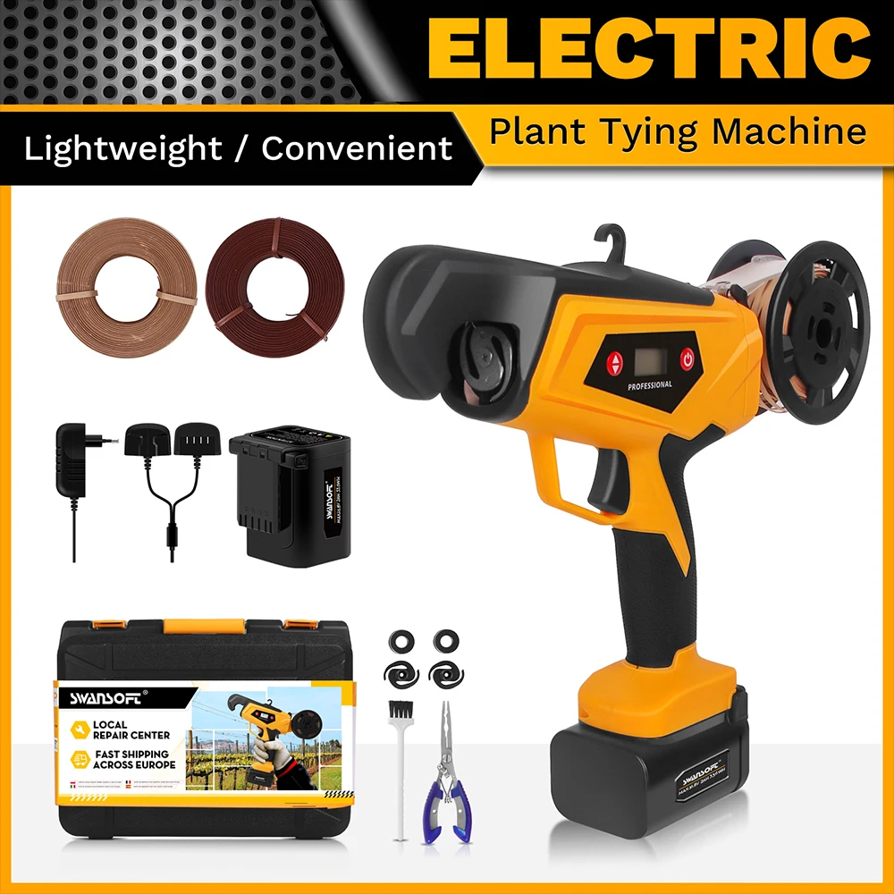Swanosft Cordless Electric Tying Machines For Vineyards, Grape vine tying machine 2*2ah battery Professional 16.8V vine binder 2