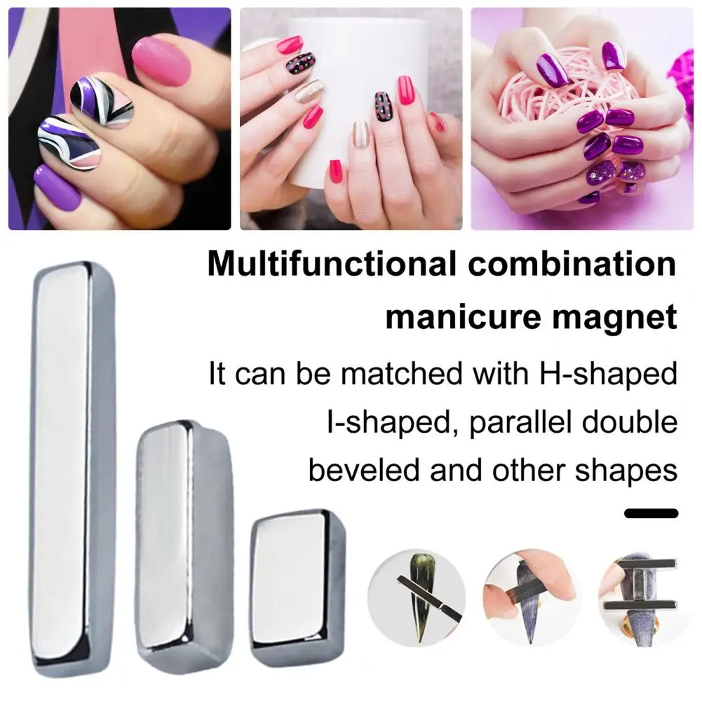 

4Pcs Cat Eyes Nail Magnet Double-Head Nail Magnetic Stick Multifunctional Long Strip Magnet for DIY Manicure Nail Art Tools