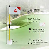 KOFULL Golf Putting Green Flag for Yard Double-Sided Numbered Golf Flagstick Hole Cup Set Portable 2-Section Design for Gift 2