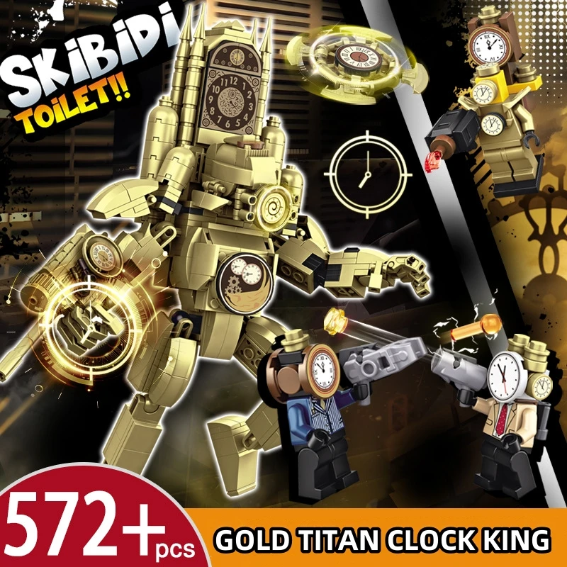 Mutant Titan Toilet Clock King Building Blocks Toys Set: Sound Man