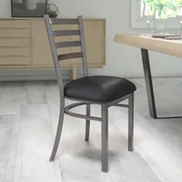 Series Clear Coated Ladder Back Metal Restaurant Chair 2