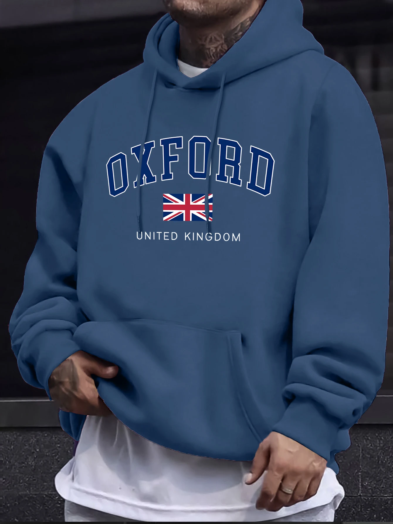 Oxford Vereinigtes Königreich Brief Und Flagge Drucken Männer Trainingsanzug Straße Lose Hoodie Sport Herbst Sweatshirt Langarm Casual Top – Detail 19
