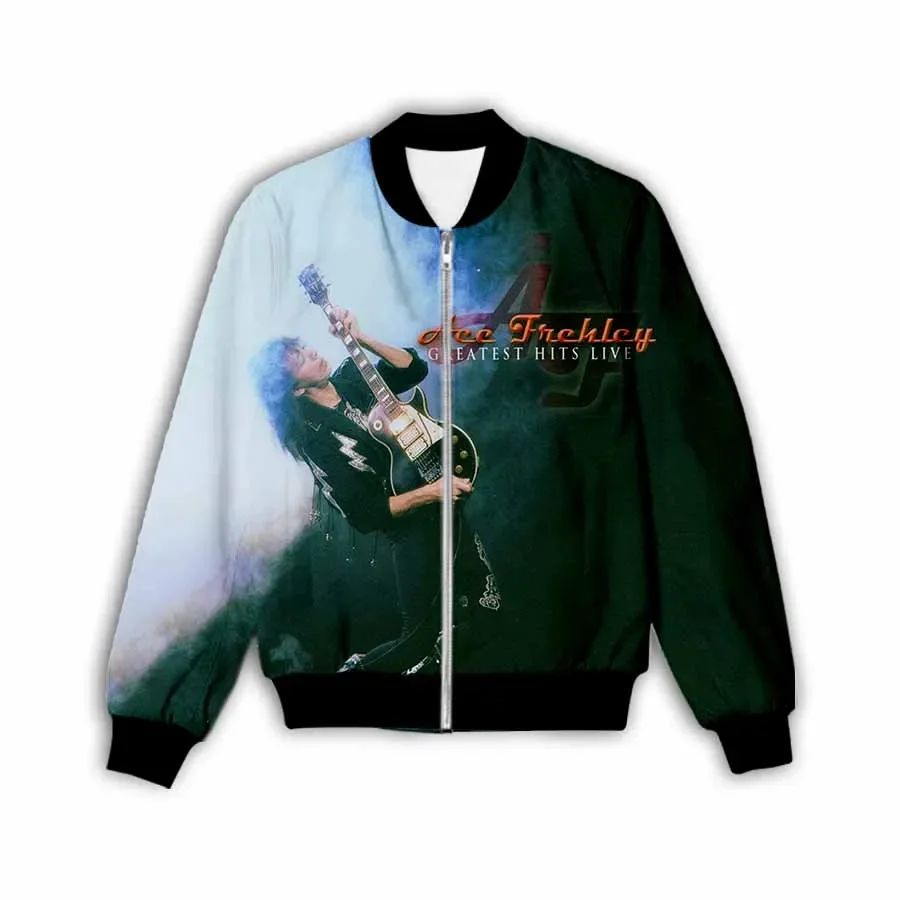 New Fashion Women/Men's 3D Print  Ace Frehley   Zipper Bomber Jackets Men Overcoat Mens Coat Zip Up Jackets    C1 4