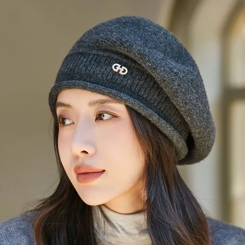 Autumn and winter wool beret, warm and casual, versatile, elegant and fashionable. Pumpkin hat, painter's newsboy hat 2