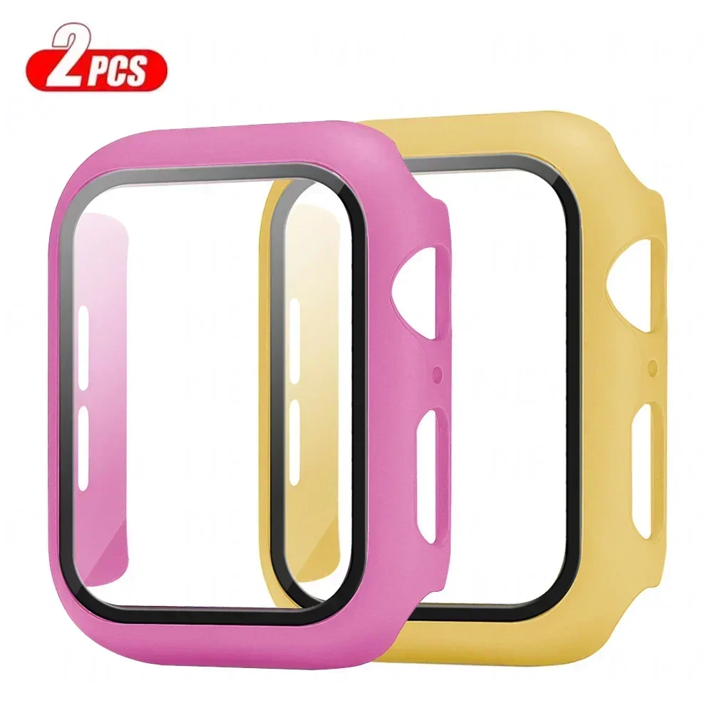Premium Tempered Glass Screen Protector and Cover for Apple Watch - 2-Piece Set