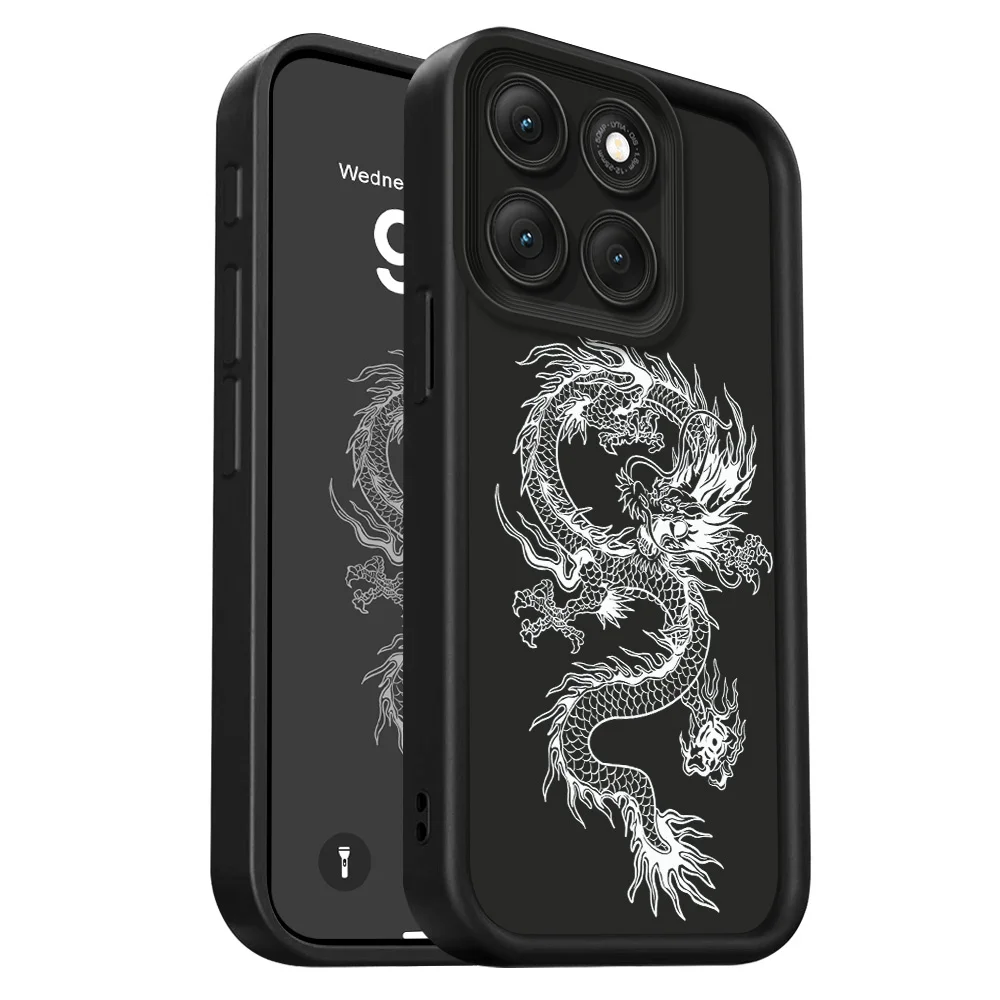Elegant Dragon Pattern Soft Phone Case - Staircase Design