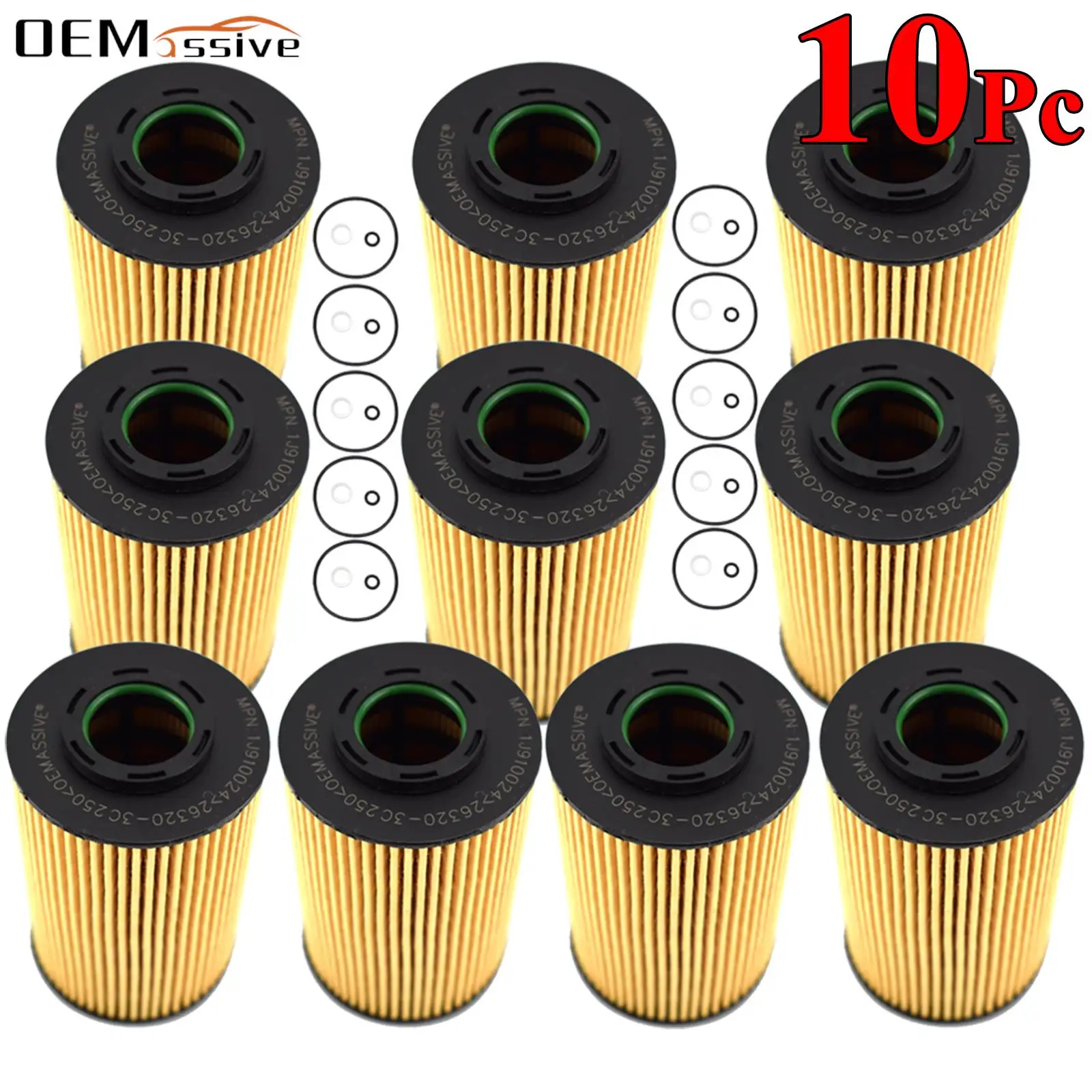 

Масляный фильтр для Hyundai Genesis 2008 - 2019 ix55 2011 - 2019 Kia Carens 2010 - 2019 Rio 2008 - 2019 CRDi двигатель, 10 шт.