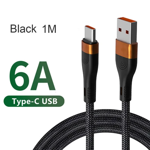 Cable 6A Charger Turbo Fast Charging for Xiaomi Mi 11 10 Pro 5G 9 Poco M3 X3 NFC Redmi Note10 K30s Tipo C