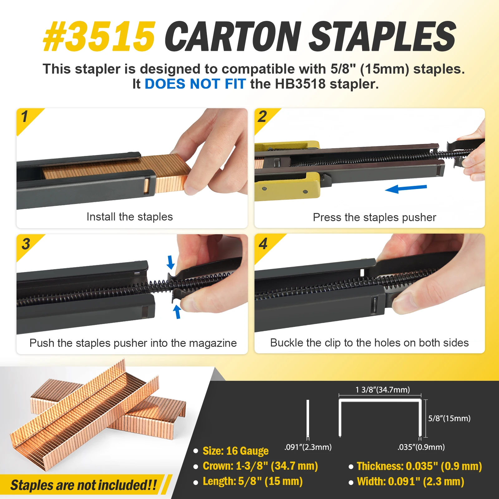 Manual Carton Closing Stapler15MM Sealing Machine for Box or Cartons Closing Stapler  Carton Box Tool Packing 6