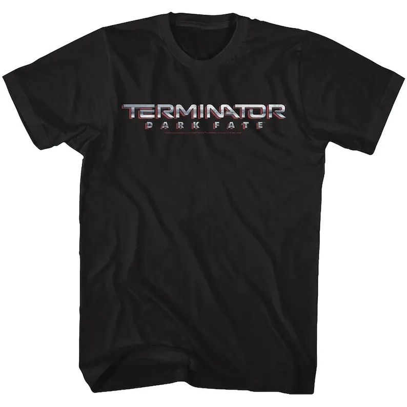 

Terminator Dark Fate Dark Fate Chrome Logo Black Adult T-Shirt