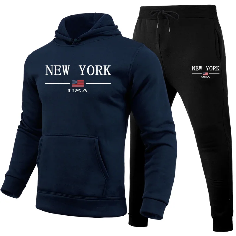 Men Casual Sportswear Tracksuit Hoodies Sweatpants