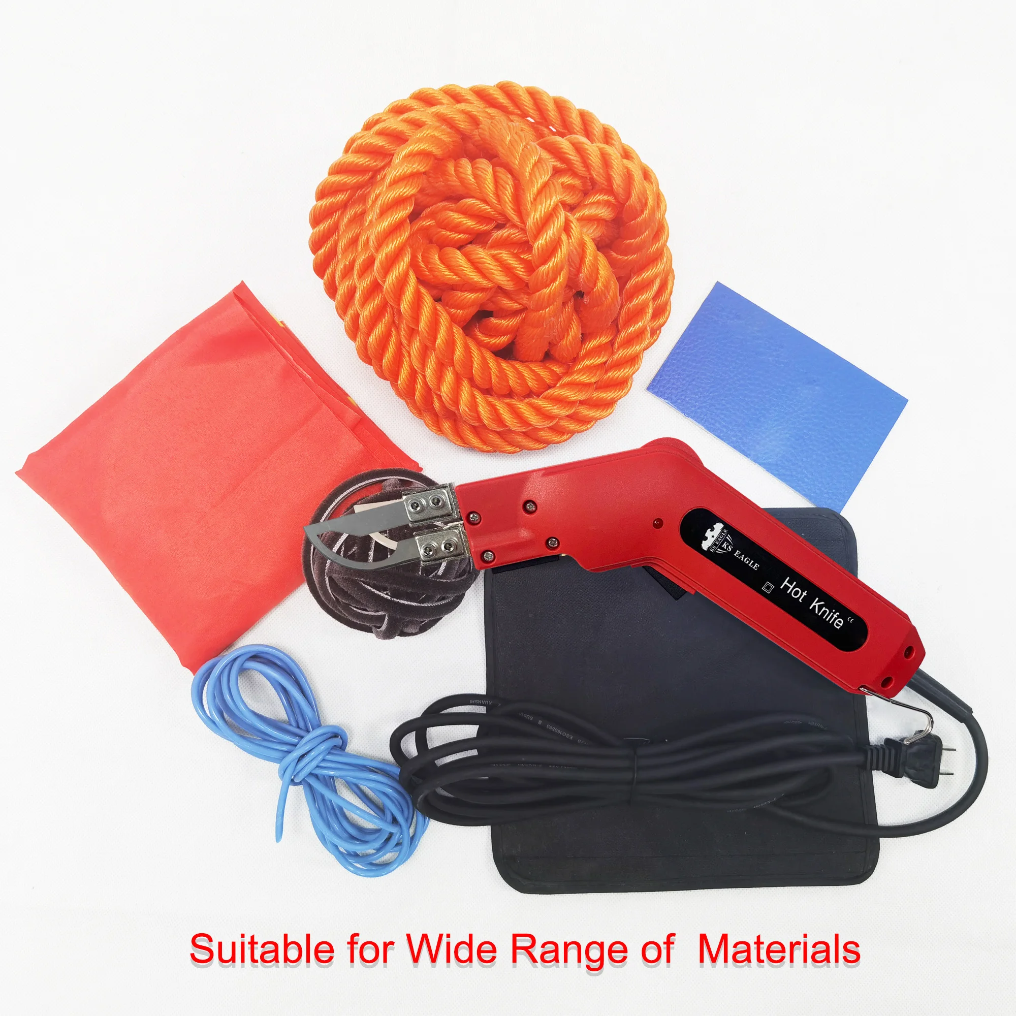 Electric Hot Knife Thermal Cutter Hand Held 80W Cutter Foam Cutting Tools Non-Woven Fabric Rope Webbing Multiple Cutter Blades 3