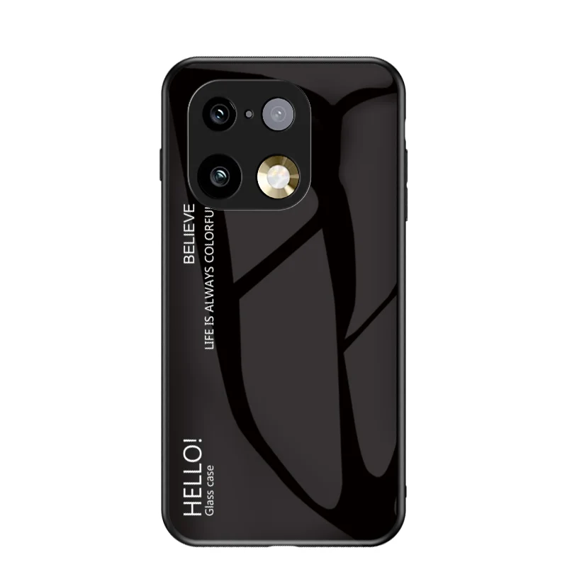 Gradient Tempered Glass Hard Back Protective Case with Anti-Fall Bumper