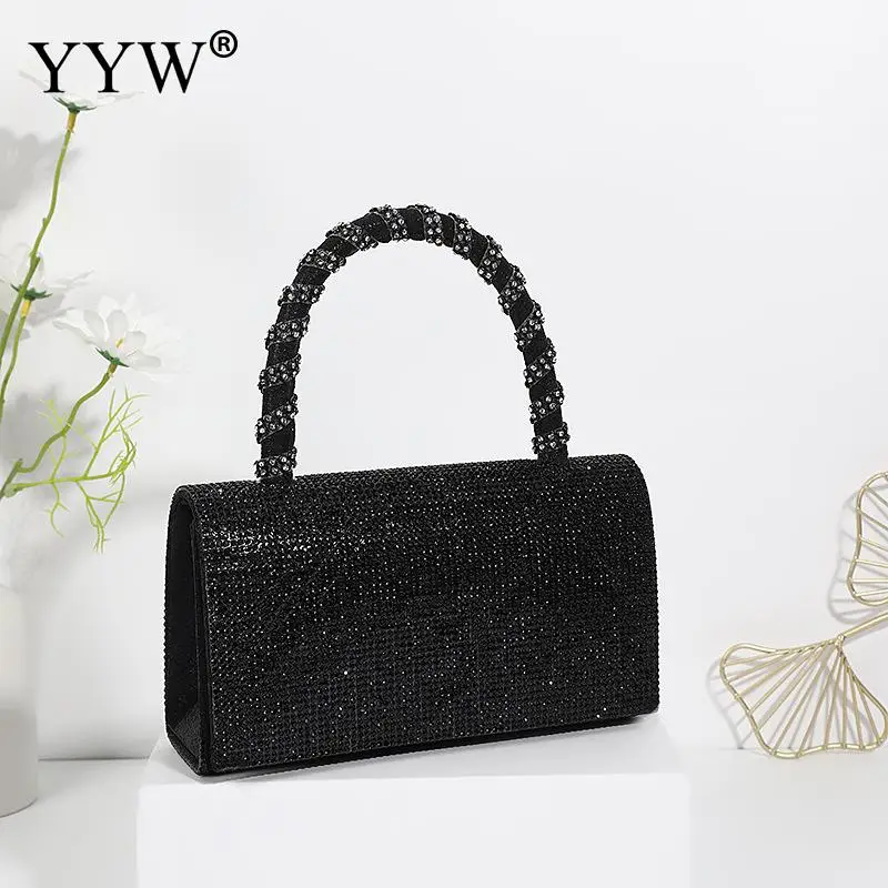 Woman Evening Bag Diamond Rhinestone Clutch Luxury Fashion Wallet Wedding Purse Party Banquet Silver Handbags Clutches Tote