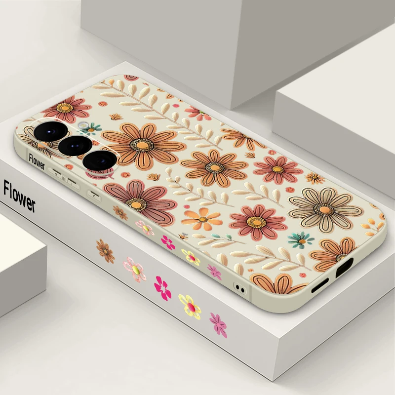 Retro Sunflower Leaf Pattern Phone Case