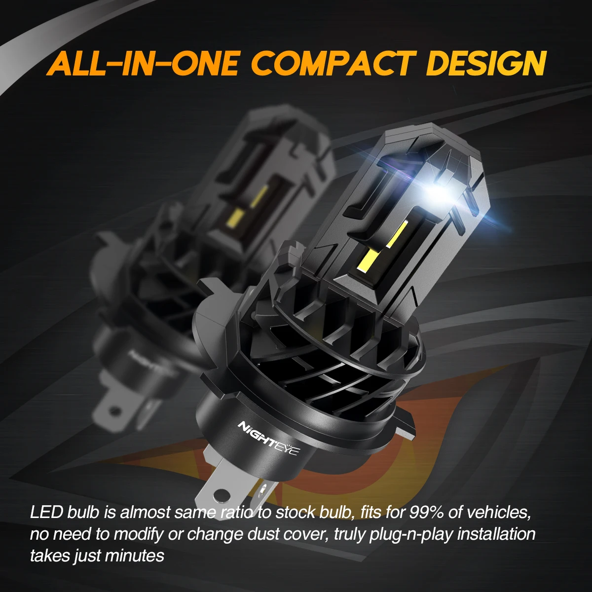 NIGHTEYE H4 LED fog lights H7 H11 H8 H9 H1 9005 HB3 9006 HB4 Car Headlight Bulbs 50W 10000LM 6000K White 12V Mini LED Car Lamps