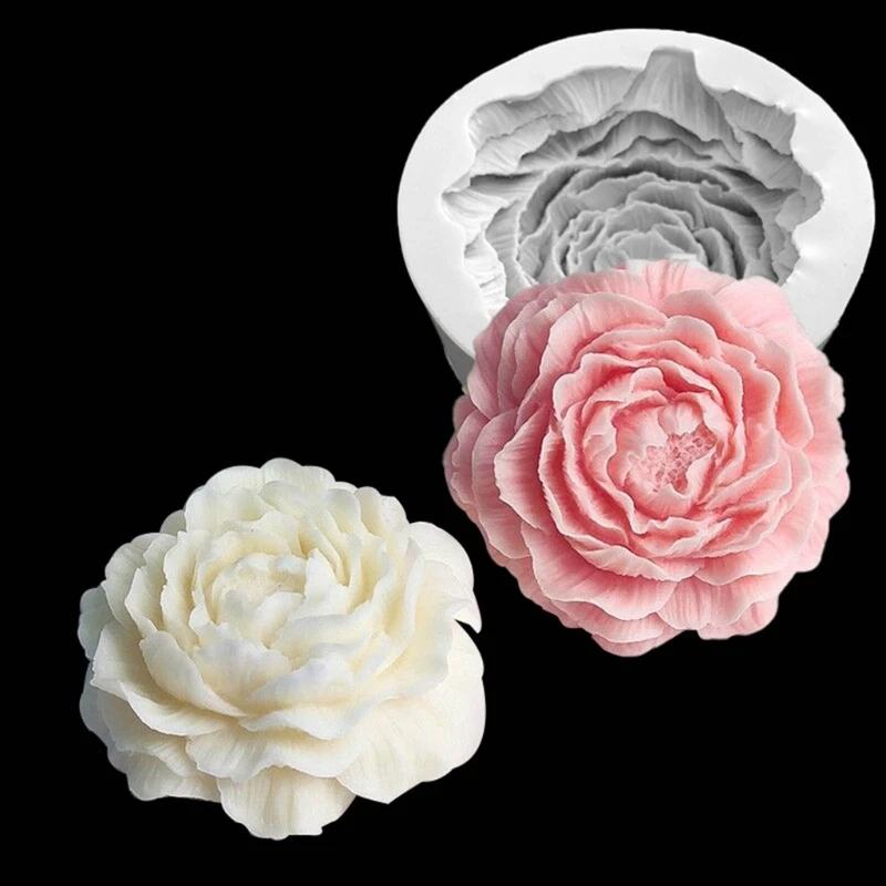 

Peony Shaped Soap Molds 3D Flower Soap Silicone Mould Handmade Candle Molds DIY Epoxy Resin Cake Chocolate Decorations M68E
