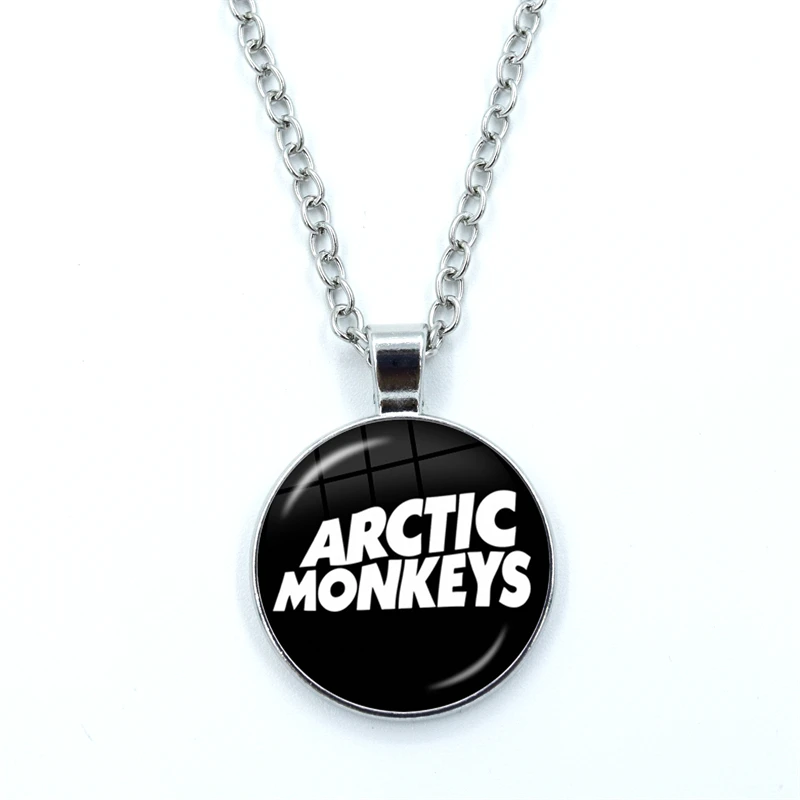 Fashion Creative Design Cartoon Arctic Monkeys Necklace Glass Cabochon Pendant Fashion Statement Crystal Necklace Wholesale 2