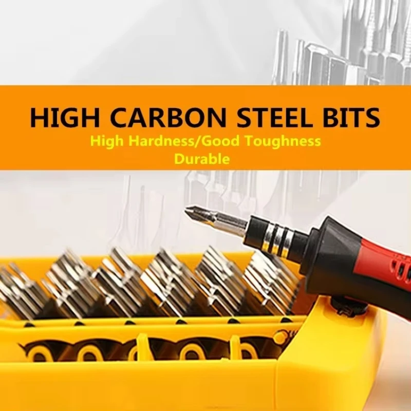 37 In 1 Precision Screwdriver Set Handle Bit Set Bits Portable Torx Slotted Bits for Electric Repair Tools Kit for Cell Phone
